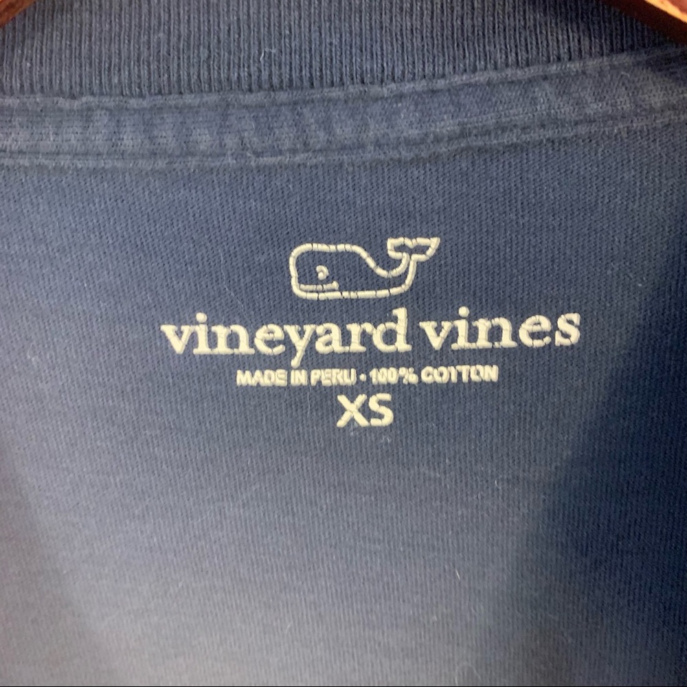 Vineyard Vine T-Shirt Long Sleeve Tee Pocket Whale Blue XS - Picture 3 of 5